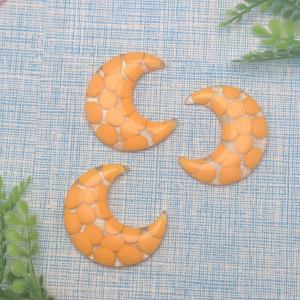 Cabochon large <span class=keywords><strong>lune</strong></span> à dos plat coloré assorti Kawaii DIY résine artisanat décoration <span class=keywords><strong>lune</strong></span> avec paillettes embellissement - Product Image 4