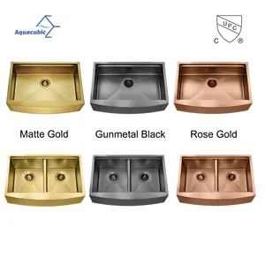 Best Quality Promotional Style 33in Dual Basin Farm Sinks Bathroom Apron Front Kitchen Sink With USA Free Shipping