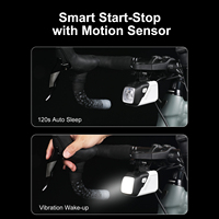 Phare avant Gaciron Cetus Max 2000LM avec autonomie de 30H, faisceau bas anti-éblouissement, capteur de vibration et télécommande sans fil pour le cyclisme nocturne
