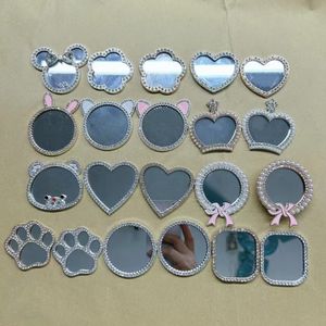 Chic métal luxe plein <span class=keywords><strong>strass</strong></span> coeur miroir concepteur coque de téléphone indésirable décoration charme bricolage artisanat déco accessoires - Product Image 5