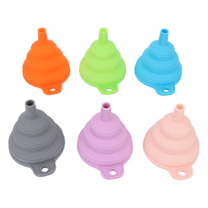 Foldable Collapsible Eco-Friendly Silicone Rubber <b>Funnel</b> Small <b>Kitchen</b> Utensil for Liquid Transfer for Water Bottles Food Set - Product Image 2