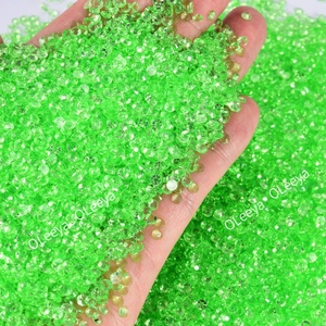 Oleeya Lot en vrac de strass en résine SS6-SS30, couleurs vert émeraude gelée, TRN, à dos plat argenté, couleurs AB, pour vêtements - Product Image 4