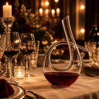 Carafe en verre artistique unique et personnalisable pour la présentation de vins en restaurant, accessoires de vin haut de gamme