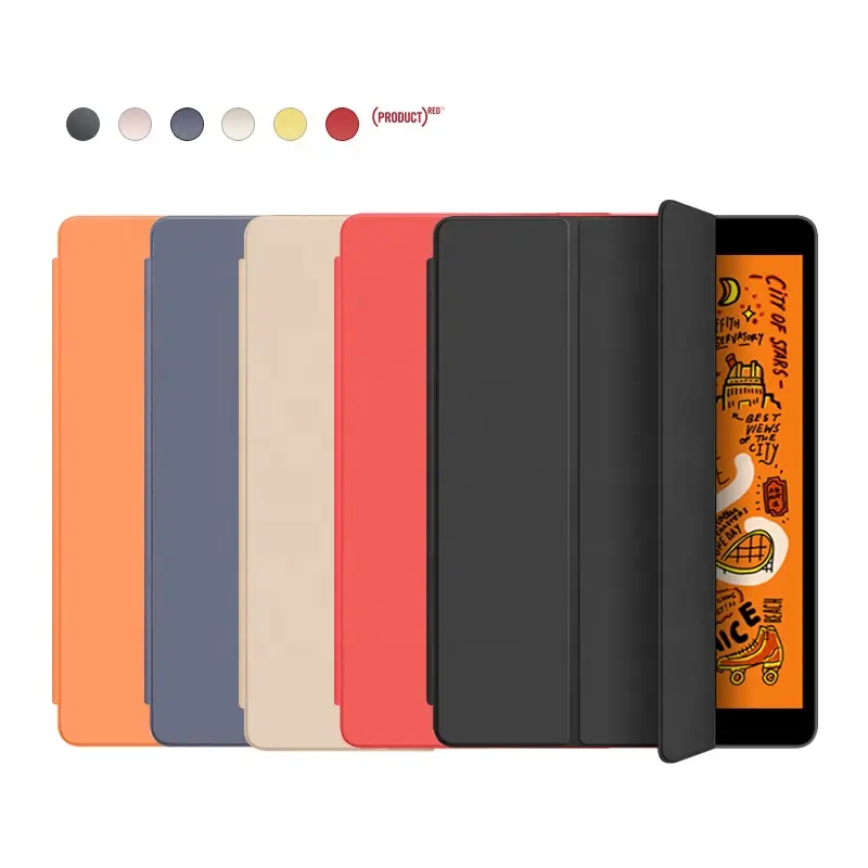 สำหรับ iPad เคสแท็บเล็ตสีดำ10.2นิ้วซิลิโคนนิ่มกันกระแทกสำหรับใหม่หนัง PU สำหรับ iPad รุ่น9th 10.2