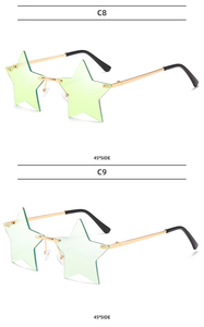 Gafas de Sol Retro Vintage con Forma de Estrella, Sin Montura, Coloridas, para Fiestas, Unisex, Protección UV, Accesorio de Moda - Product Image 4