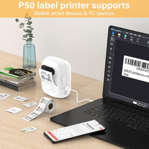 Imprimante d'étiquettes portable <span class=keywords><strong>P50</strong></span>, mini imprimante thermique sans encre pour codes-barres, rangement domestique, petite imprimante d'étiquettes sans fil, fabricant d'autocollants - Product Image 5