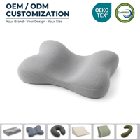 Oreiller ergonomique en mousse à mémoire de forme, réglable en hauteur, avec support cervical, en tissu papillon doux pour la peau, personnalisé, directement de l'usine, pour l'export.