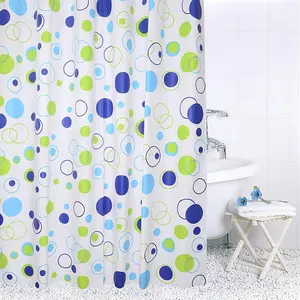 Kunststoff Badezimmer Dusch vorhang Set PEVA Polyester kunden spezifisches Design Druck Dusch vorhänge PVC Wasserdichter Vorhang günstigen Preis