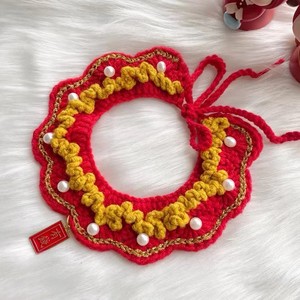 Christmas <b>Cat</b> Scarf Handmade Knitted Princess Style Pet Bib Winter Soft Small Breed Chinese Style Woven <b>Collar</b> - Product Image 4