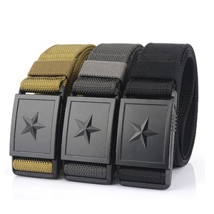 Plastic magnetic buckle with nylon belt body men's belt