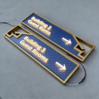 Signalisation directionnelle d'hôtel 3D personnalisée en acier inoxydable 304 avec éclairage LED, signalisation commerciale en acrylique, éclairage LED, numéro de chambre