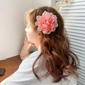Nuevo Pasador de Pelo de Chifón con Flor, Estilo Festivo, Horquilla de Tela con Rosa, Accesorios para el Cabello para Mujer - Product Image 2