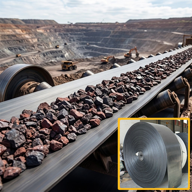 Multi-ply Canvas Nn 1000 Industrial Ep Natural Rubber Conveyor Belt Cut Edge Conveyor Belt Rubber Conveyor Belt for Ports