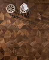 Parquet en bois d'ingénierie à motif diamant, mosaïque, qualité ENF, système de pose clipsable, bois massif
