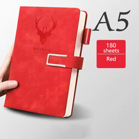 Carnet et agenda en cuir véritable de taille A5 pour la journalisation d'affaires