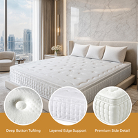 30cm Luxus King Pocket Spring 55kg Memory Foam Hybrid-Matratze Milchprotein-Faser-Stoff Hotel Großhandel OEM-Lieferung