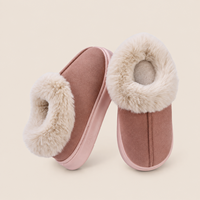 Chaussons d'hiver chauds en gros pour femmes, pantoufles douces en peluche, antidérapantes, pour intérieur et extérieur, bottes confortables et tendance pour la maison