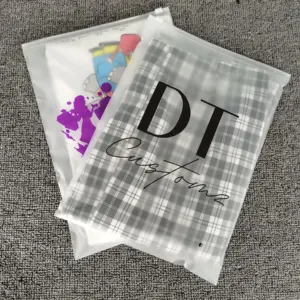 Custom Clear Printed Zipper Plastic Bag With Customized Logo Resealable Poly Bags For Clothes Shirt Swimwear Packaging