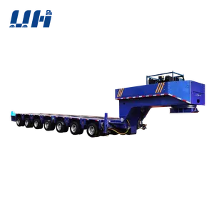 China supplier 3 axle 4 Axles 60 Tons 80Ton Lowboy Loader Lowbed Low Bed Truck Semi Trailer For Sale