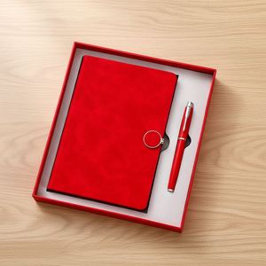Custom Diary Business Red PU Leather Notebook Journal for Gifts Wholesale Promotional <b>Notepad</b> Corporate Gift Set With Luxury Pen - Product Image 1