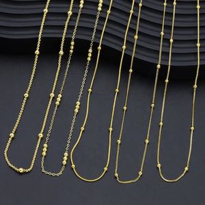 JXX Supply Dubai 60cm Brass Chain <b>Bracelet</b> Necklace Long 24k Gold Plated Fashion Jewelry for Women and <b>Men</b> for Gift - Product Image 1