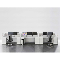 Poste de travail modulaire en gros pour 4/6 personnes pour espace de coworking et bureau à aire ouverte