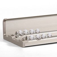 Système de rail double pour rideaux, en alliage d'aluminium, montage au plafond, pour rideaux à double couche