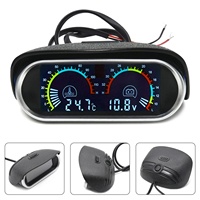 Universal 2 in 1 LCD Pengukur Suhu Air Digital Mobil Voltmeter Sensor Suhu Air Otomatis Sepeda Motor 10mm 12V 24V Volt Meter