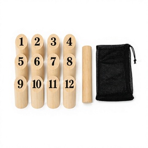 Jeu de lancer en bois numéroté avec bâtons en bambou, jeu de fête en plein air avec sac à cordon - Product Image 2