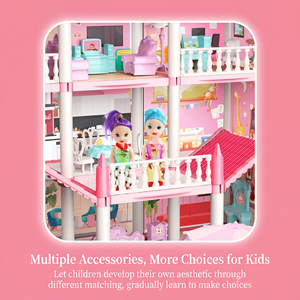 Grande Casa delle Bambole in Plastica ABS con Mobili in Miniatura, Set Fai-da-Te per Principesse - Product Image 5