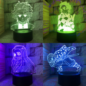 Lámpara Led de acrílico para dormitorio, luz de mesa 3d de Anime, Demon Slayer, bonito Kamen Nidouzi, regalo de cumpleaños decorativo, novedad - Product Image 6