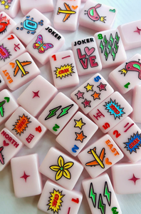 Bespoke Series Luxury Acrylic Mahjong Tiles Set-160 Pieces Foldable Single-Layer White for Children Family <strong>Entertainment</strong> - Product Image 3