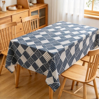 Nappe rectangulaire personnalisable en lin tissé à carreaux gingham – Housse de table élégante et moderne pour la maison et les événements de restauration