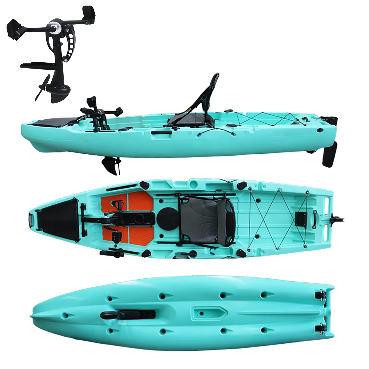 Canoe/Kayak, Vicking Factory New Design PE Material Roto Molded 11.5ft Fishing Kayak with boat accessories