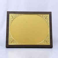 Plaques de certification en bois brun plaqué or de forme rectangulaire, récompenses, plaque en bois personnalisée MH-J0957