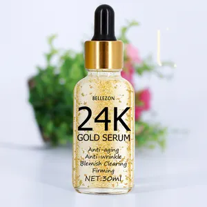 Hydrating Facial Serum Solutions Private Label Skin Care Vitamin V Anti Wrinkle Facial 24K Gold Face Serum