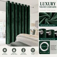 Rideaux Occultants en Velours Noir et Vert Super Doux, Décoration Intérieure pour Salon, Église, Salle de Cinéma, Chambre, Disponible en 36 Couleurs