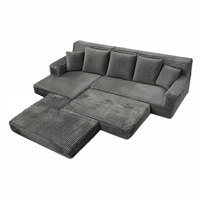 Ensemble canapé-lit convertible à compression sous vide avec rembourrage en éponge pour salon, canapé d'angle pliant futon pour invités