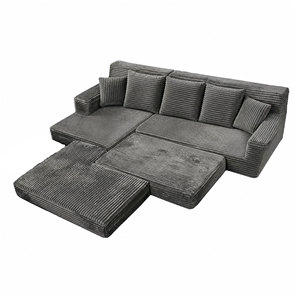 Konvertierbares Vakuum-Kompressions-Sofabett-Set mit Schwammfüllung für Wohnzimmer, Klappbare Eckfuton-Couch, Gästeschlafsofa - Product Image 3