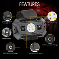 Luz LED de Domo para UTV de 12V con Interruptor, Montaje con Abrazadera para Barra Antivuelco de 1.5 - 2.0 Pulgadas, Modos de Luz Dual Blanca y Roja, Haz de Luz Amplio