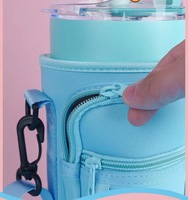 Sac Téléphone Bandoulière Réglable Imperméable avec Support pour Gobelet Isotherme, Étui Housse en Néoprène pour Bouteille d'Eau 40 Oz