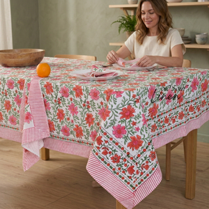 Old Soul Linen Floral Printed <b>Square</b> <b>Tablecloth</b> Cotton Linen Woven Pastoral Style Home Use Washable - Product Image 1