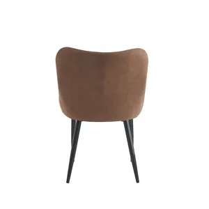 Geweven Lederen Stoelen Beige Fluwelen Eetkamerstoel Gouden Poten Moderne Comfort Stof Fluwelen Eetkamerstoel