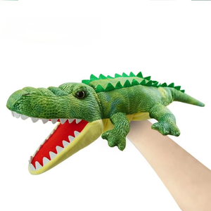 Custom Embroidered Lizard Dinosaur Hand <strong>Puppets</strong> Open Mouth Super <strong>Soft</strong> Fabric Polyester Plush Toy Comforter PP Cotton Anniversary - Product Image 1