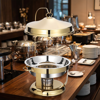 Chauffe-plat suspendu en acier inoxydable doré pour buffet de restaurant, équipement de restauration et de présentation
