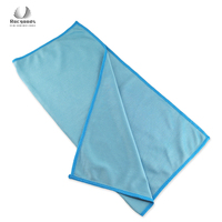 Serviette de nettoyage automobile professionnelle en microfibre pour vitres et miroirs, sans traces, sans peluches, 250 g/m², 40x40 cm, bleue