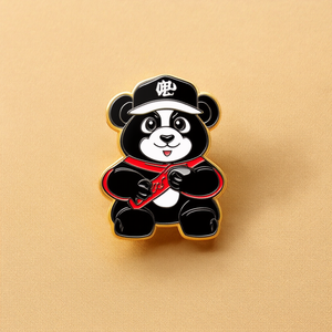 Fabricant mignon <span class=keywords><strong>Kungfu</strong></span> <span class=keywords><strong>Panda</strong></span> casquette de Baseball qualité alliage métal émail dur collier épinglette moderne estampage personnalisé cadeau en vrac - Product Image 3
