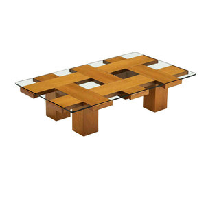 Metà secolo Hotel italiano moderno grafico noce legno tavolino rettangolare <span class=keywords><strong>in</strong></span> <span class=keywords><strong>vetro</strong></span> <span class=keywords><strong>centro</strong></span> pezzo decorazioni da <span class=keywords><strong>tavola</strong></span> per l'home Office - Product Image 2