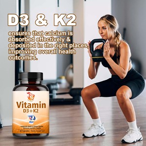 Cápsulas de Vitamina K2 + D3 a Granel, Favorecen la Salud de los Dientes y los Huesos, Salud del Sistema Inmunitario con Suplemento de Calcio - Product Image 6