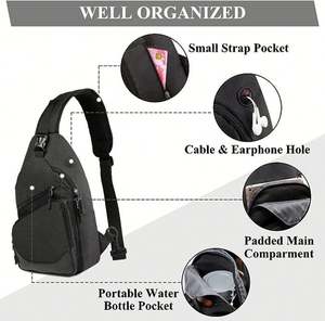 Venta al por mayor Dropshipping Sling Bag Mochila resistente al agua Crossbody Mochila para senderismo Deporte Viajes - Product Image 3